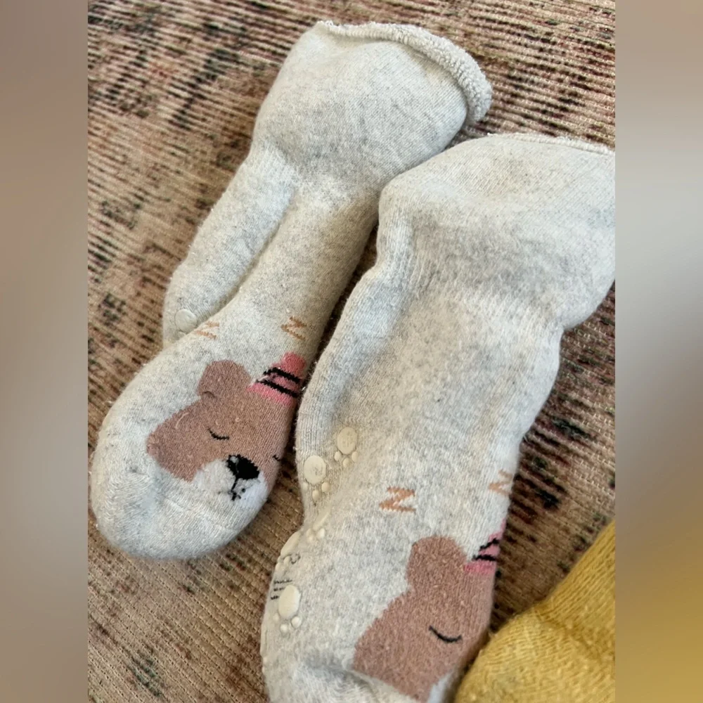 Baby Gripper Cozy Animal Print Socks Set - White, Yellow, Gray